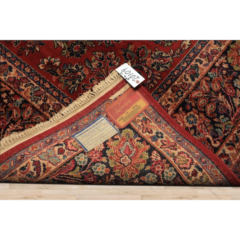 8'8''x12 Machine Made New Zealand Wool Burgundy Sarouk Traditional Karastan Rug - 8' 8'' x 12'