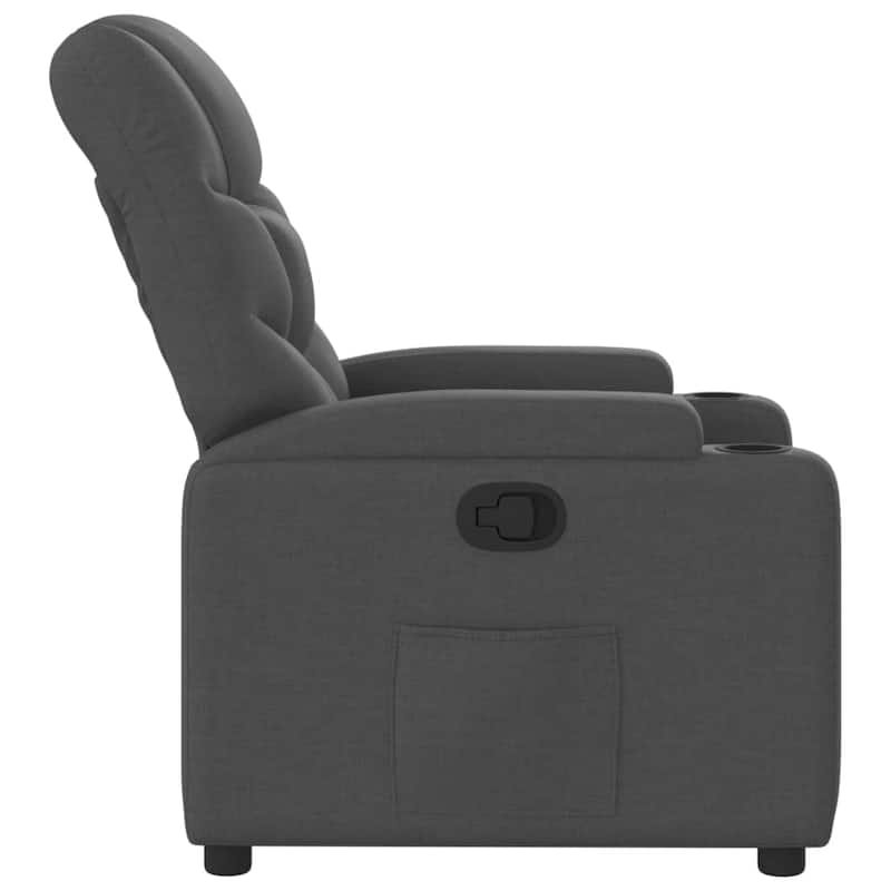 vidaXL Recliner Chair Dark grey Fabric (100% polyester), metal, plywood - 35.0 x 29.1 x 39.4