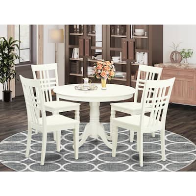 Round Dinette Set - 5 Piece Kitchen Table & Chair Set - Southwestern Style - Black Cherry Finish