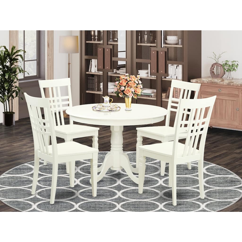 Round Dinette Set - 5 Piece Kitchen Table & Chair Set - Southwestern Style - Black Cherry Finish