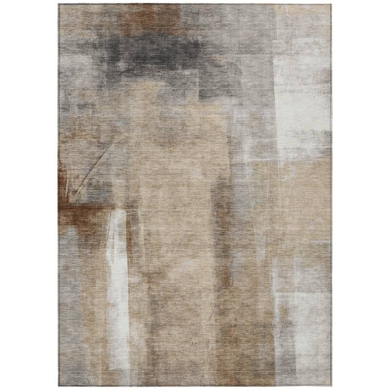 HomeRoots Abstract Transitional Rectangle Outdoor Rug