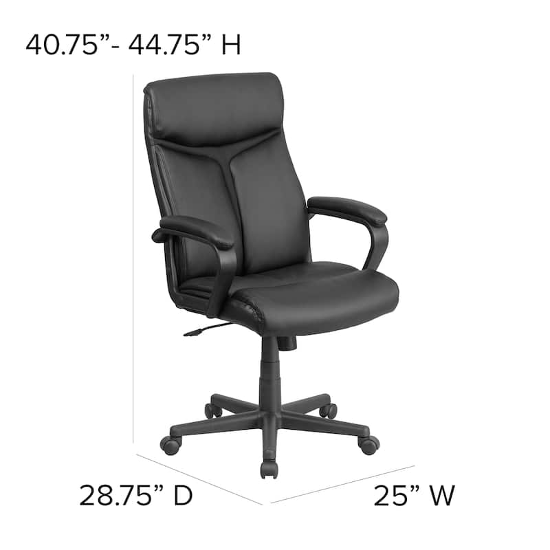 High Back LeatherSoft Executive Swivel Office Chair w/ Slight Mesh Accent