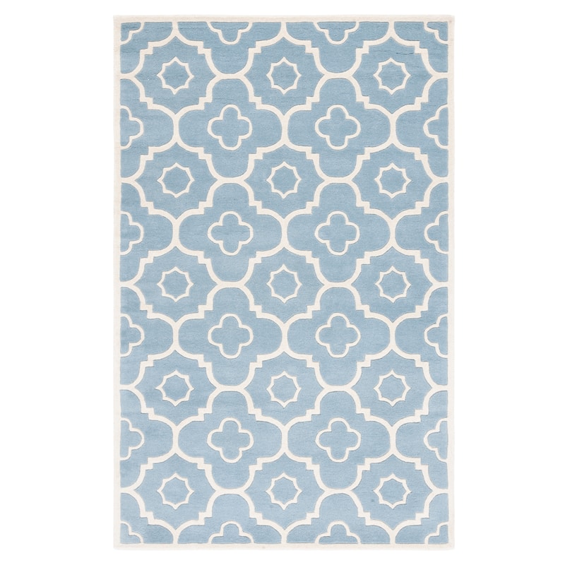 SAFAVIEH Handmade Chatham Franziska Modern Wool Rug - 6' x 9' - Blue/Ivory