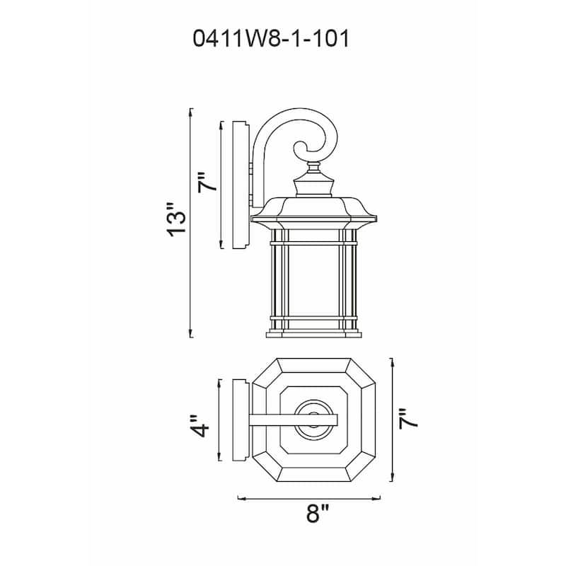 Blackburn 1 Light Outdoor Black Wall Lantern