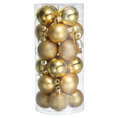 24Pcs 1.5" Christmas Balls Ornaments Shatterproof Hanging Balls Set