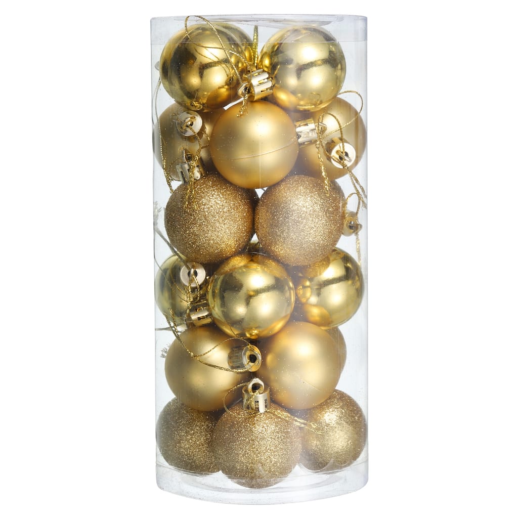 24Pcs 1.5" Christmas Balls Ornaments Shatterproof Hanging Balls Set