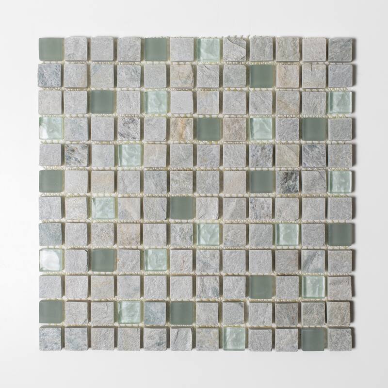 Patchwork Mosaic 12 in. x 12 in. Himalayan Frost Honed Quartzite Wall and Floor Tile
