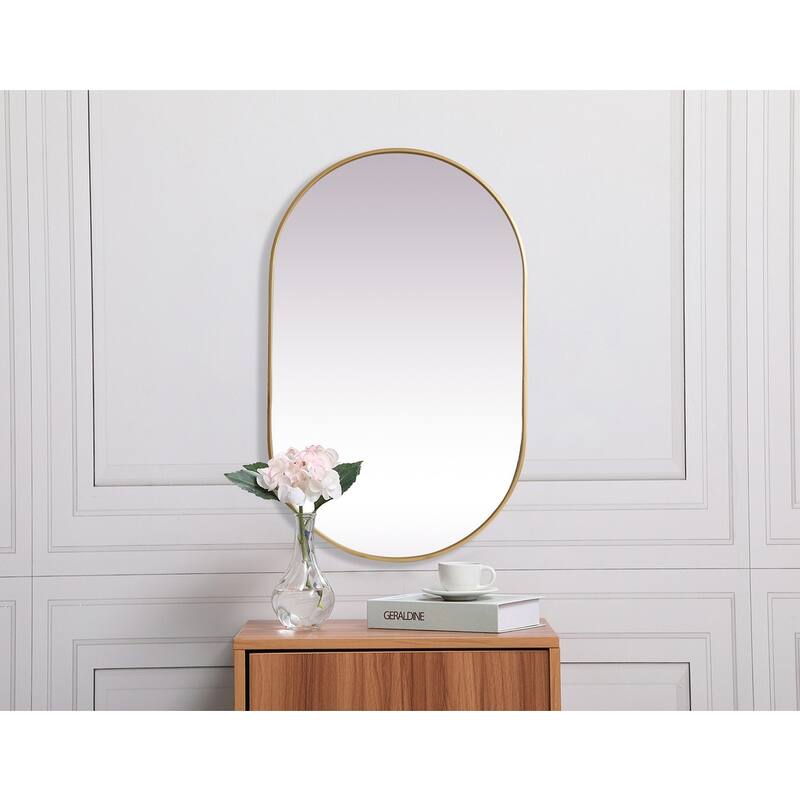 Indigo Home Metal Frame Oval Mirror 30x48 Inch