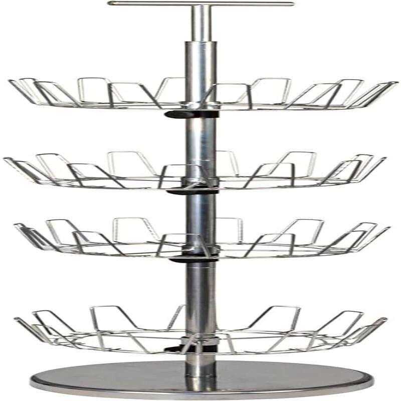 4 Tier Revolving Shoe Tree - 12"D x 12"W x 52"H - Silver