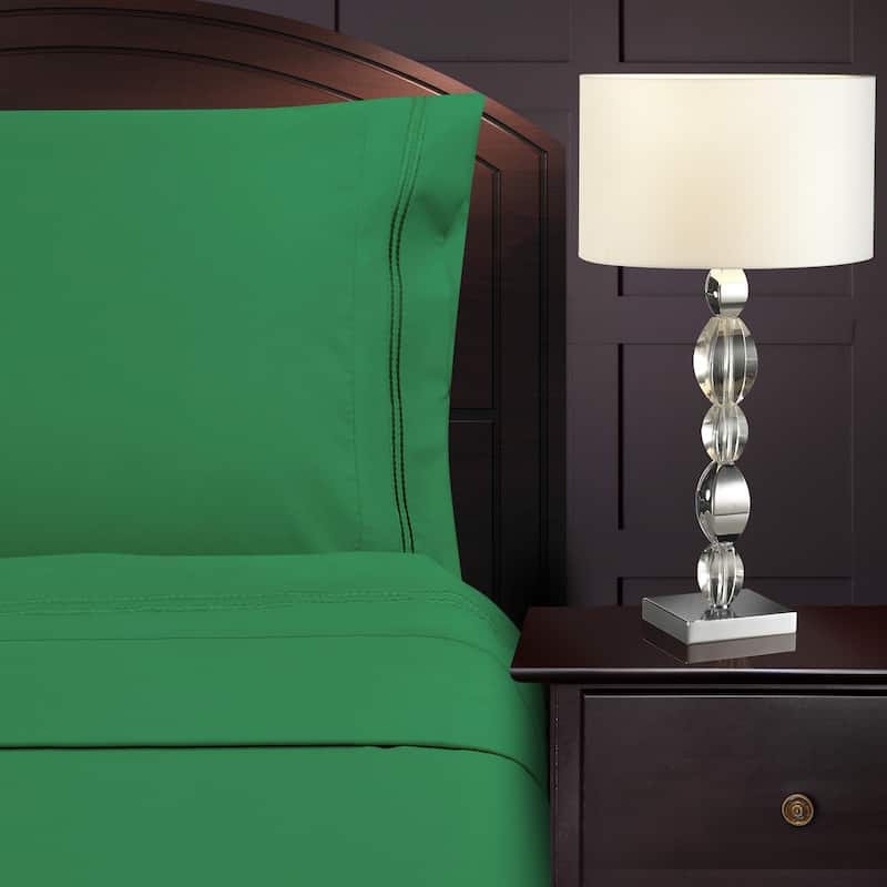 Superior Wrinkle Resistant Embroidered Microfiber Bed Sheet Set
