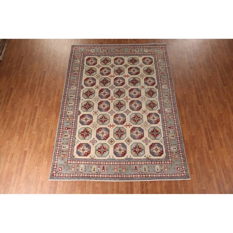 All-Over Kazak Oriental Area Rug Handmade Wool Carpet - 8'3" x 11'3"