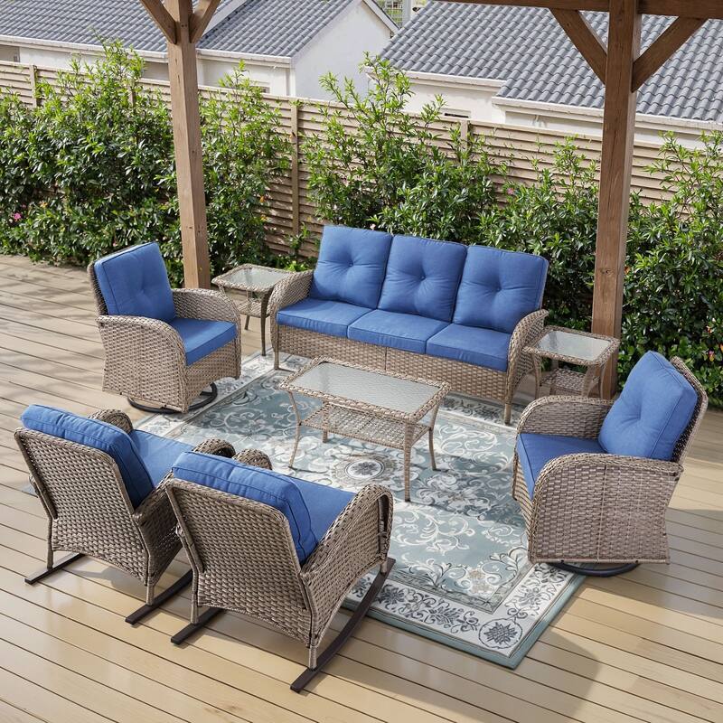 Gymojoy Outdoor Wicker Patio Furniture Sofa Chair Set Weather-Resistant