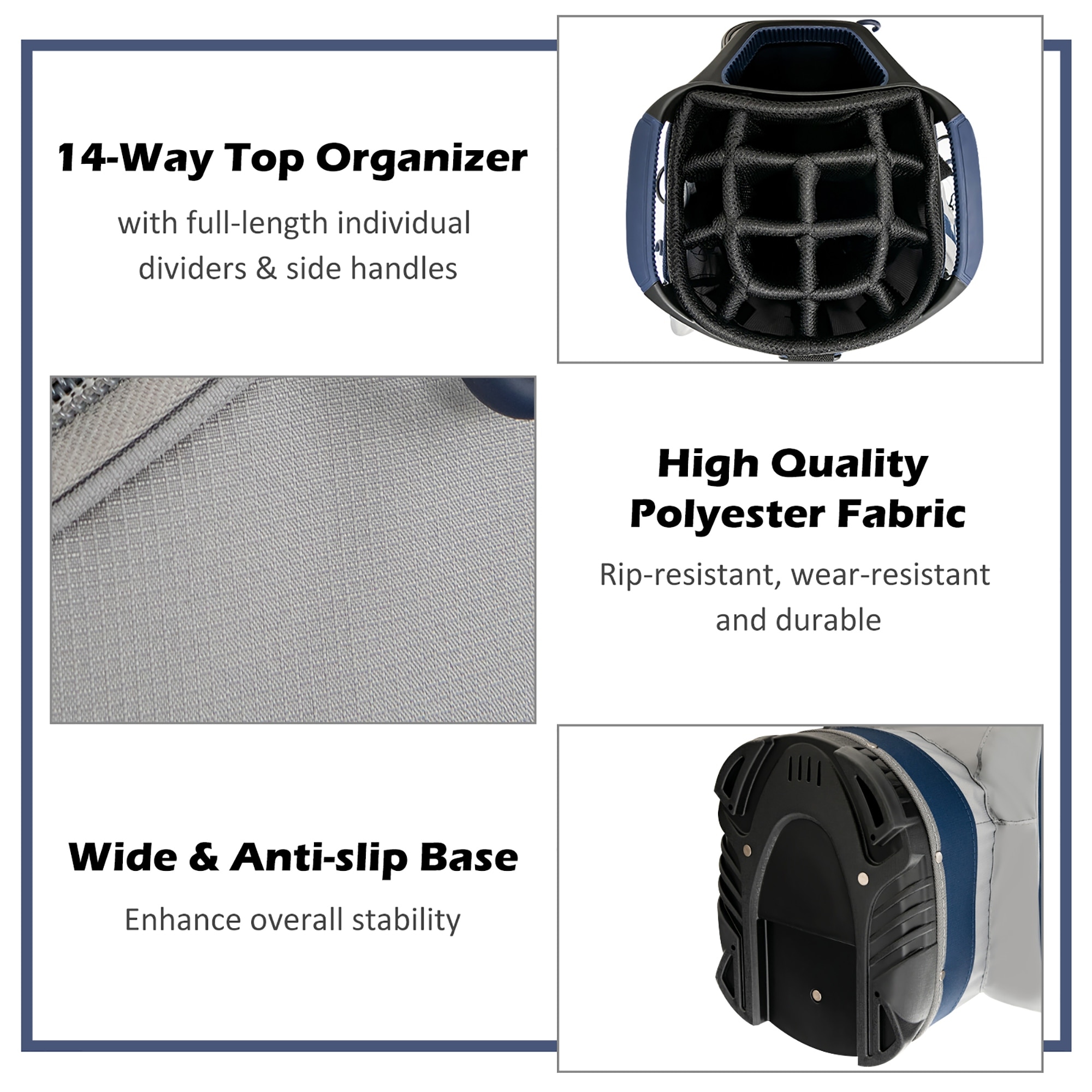 10.5'' Golf Stand Bag w/14 Way Dividers Rain Hood 7 Zippered Pockets - See  Details - On Sale - Bed Bath & Beyond - 36548097