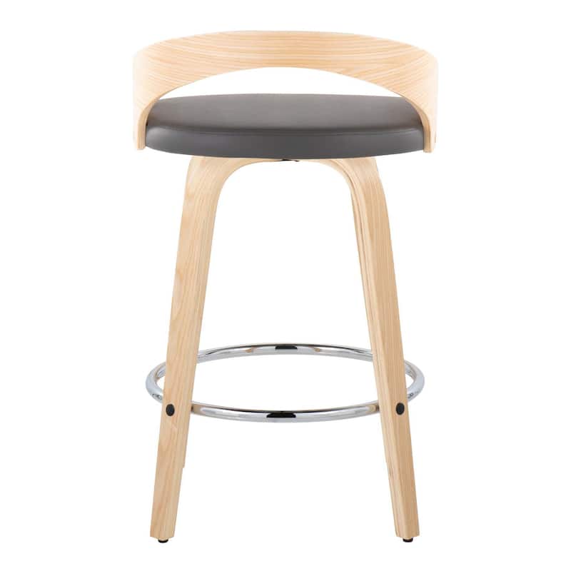 Carson Carrington Stavanger 26" Fixed-Height Counter Stool with Bent Wood Legs & Round Footrest (Set of 2)
