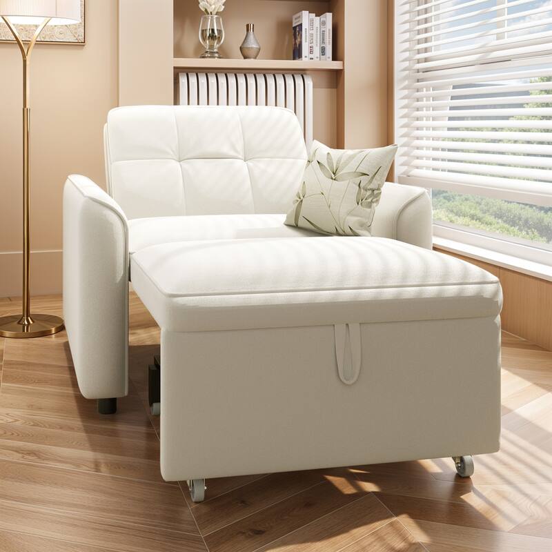 3-in-1 Sleeper Sofa Bed, Pull Out Chair Sofa For Living Room