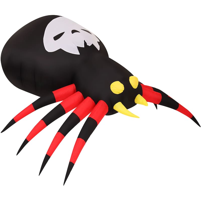 Haunted Hill Farm 6-Ft. Wide Prelit Inflatable Spider with Disco Lights