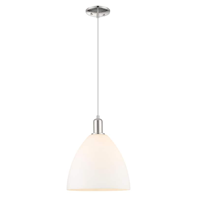 Innovations Lighting Endless Possibilities Arcadia - Bristol - 1 Light 12" Cord Hung Mini Pendant - Polished Nickel/Matte White