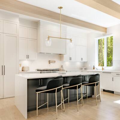 Summer Jazz 60 Watt 2-Light Brushed Gold Transitional Island Light with Clear Glass Shades - 10.5