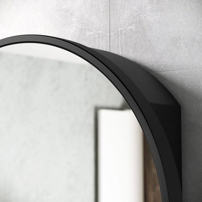 Metal Framed Wall-Mount Bathroom Medicine Cabinet with Mirror, Large Storage Space, Black Iron Powder Material