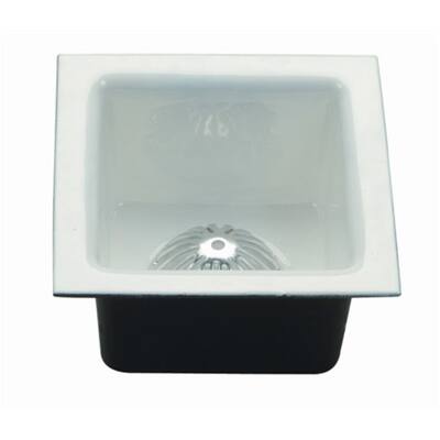 PROFLO 12" x 12" Enameled Cast Iron Floor Sink with Aluminum Strainer