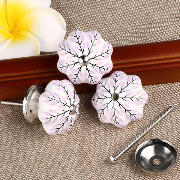 Shop 6 Pcs Ceramic Knobs Drawer Pulls Cupboard Handles Door