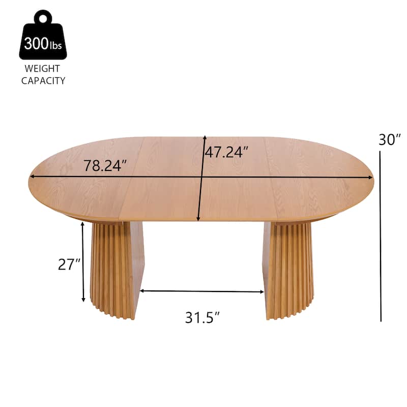 Christopher Knight Home - Camden Modern Expandable Oval Dining Table Base with Fluted Pedestal Design