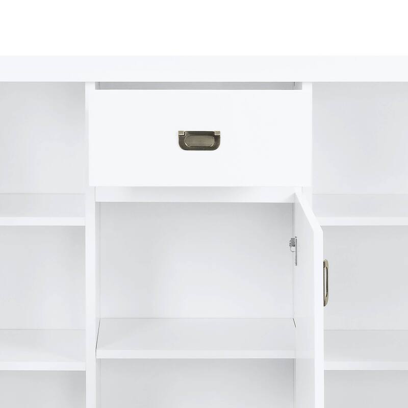 White High Gloss 3-Door Server with Drawer