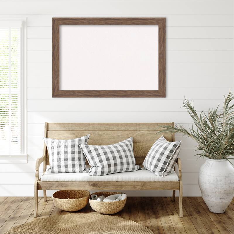 Pia Medium Brown Framed Cork Board - Bulletin Board, Organization Board, Pin Board