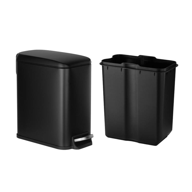 6L Slim Trash Can with Step Pedal, Soft-Close Lid, and Removable Inner Bin