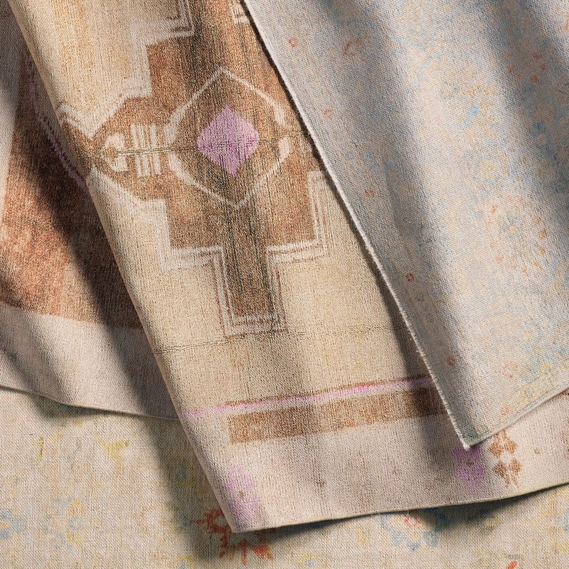 Kagne Medallion Tan/Pink Rug