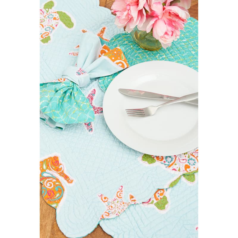St. Kitts Round Quilted Single Placemat - Set of 1