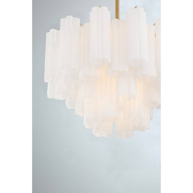 Addis 9 Light Aged Brass Chandelier - 22"W x 14.25"H x 22"D