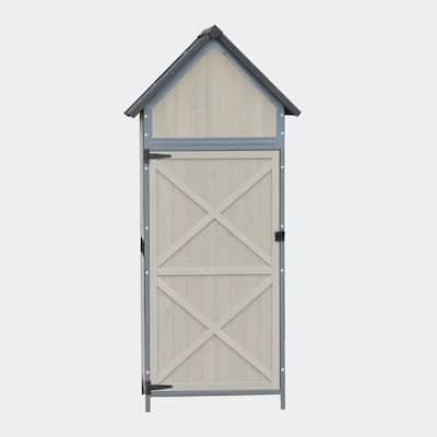Durable Outdoor Storage Shed with Adjustable Shelves, Waterproof Roof, Tool Organizer