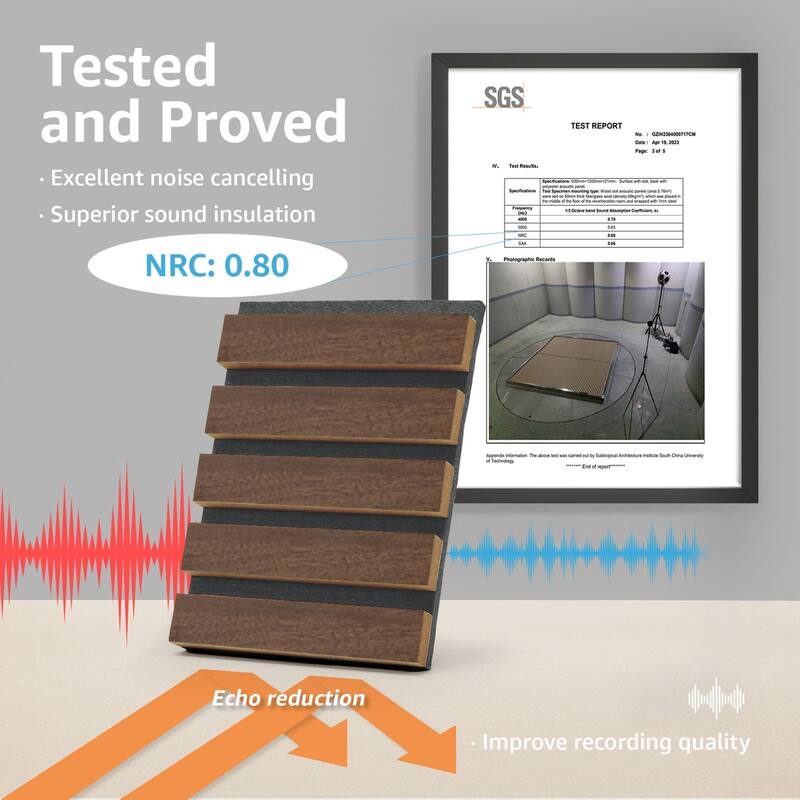 Art3d 23.6in x 47.2in Acoustic Wall Paneling,Slat Wall Cladding Siding Board,4pcs