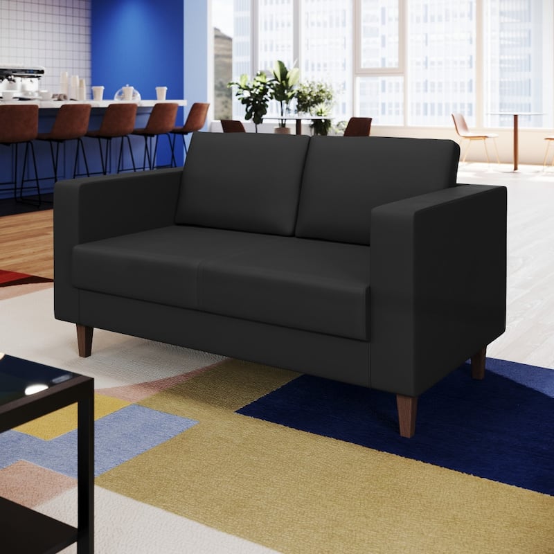 Commercial Lobby Loveseat with 2 Outlets/1 USB/1 USB-C Ports - 56.5"W x 31.25"D x 32.5"H