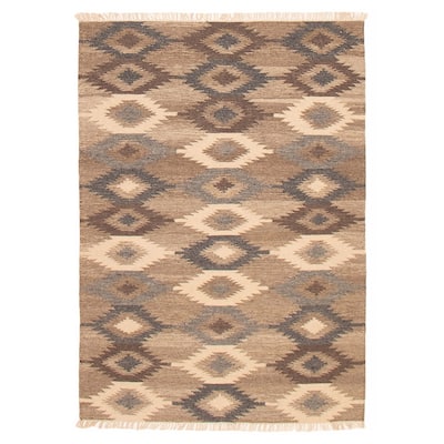 Ankara FW Taupe Kilim 5'2" x 7'9" - 5'2 x 7'9