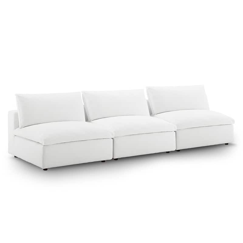 Commix Down Filled Overstuffed 3-Piece Armless Sectional Sofa