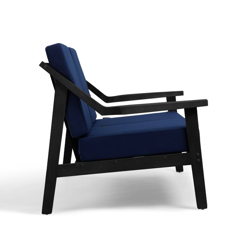 Outdoor Wood Teak Patio 2 Seater Loveseat with Cushion