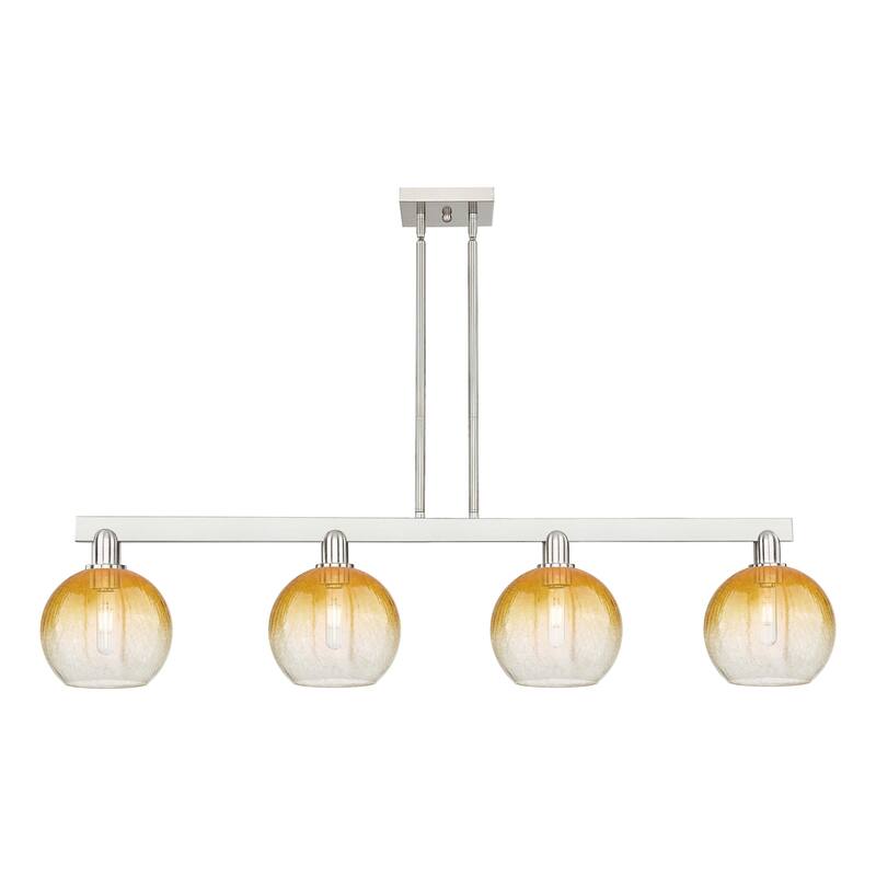 Innovations Lighting 716-4I-12-48 Brookhaven Globe Linear Brookhaven - Brushed Satin Nickel / Amber
