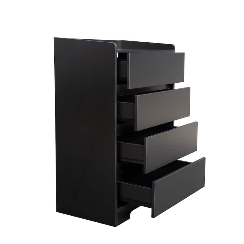 Roomfitters 4-Drawer Chest of Drawers Without Handle, Modern Minimalist Storage Cabinet, Bedroom Organizing Unit