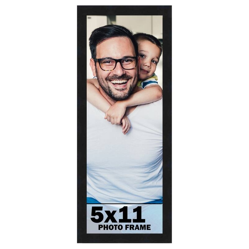 5x11 Frame Black Solid Wood Picture Frame | 0.75 Inch Moulding Width |