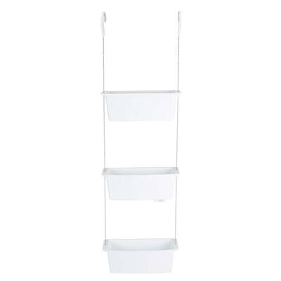 Bath Bliss 3 Tier Hanging Suction Shower Caddy in White - 4"x 11.3"x 34.7"