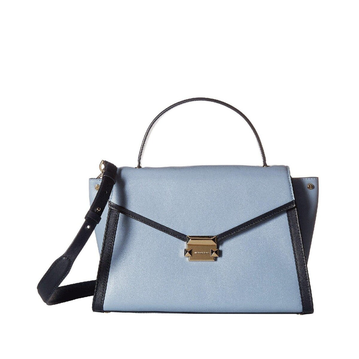 pale blue patent handbag