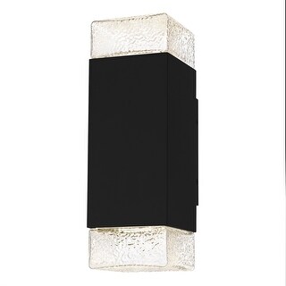 Saxton Integrated LED Matte Black Outdoor Wall Lantern