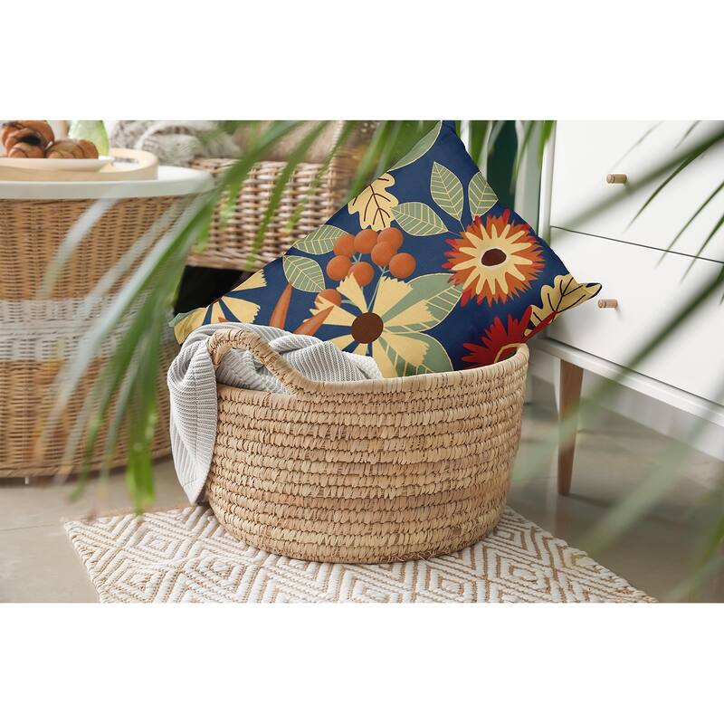 Fall Floral Indoor/Outdoor Throw Pillow