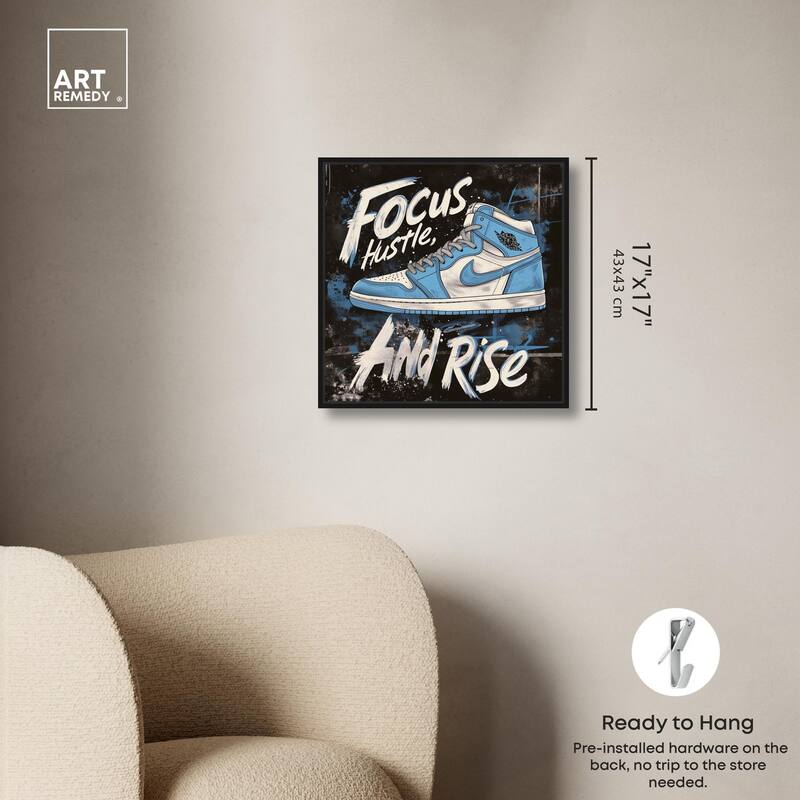 Hustle and Rise Sneaker Canvas by Art Remedy