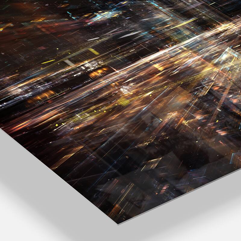 Designart 'Glow of Technology' Contemporary Metal Wall Art