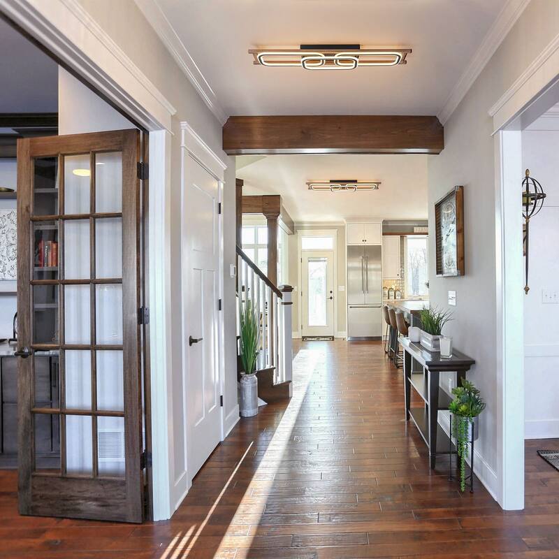 Modern Farmhouse Rectangle LED Semi Flush Mount