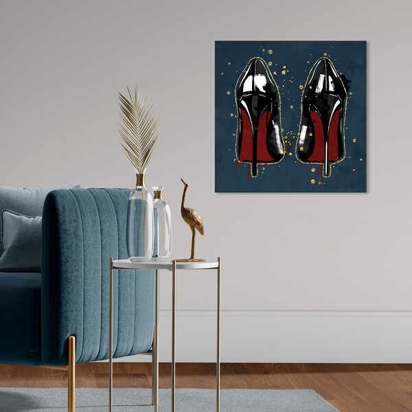 Oliver Gal 'Painted Heels Navy' Fashion and Glam Wall Art Canvas