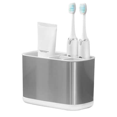 Toothbrush Holder Stainless Steel - Stainless Steel (Small) - 6.42"L x 3.54"W x 4.33"H
